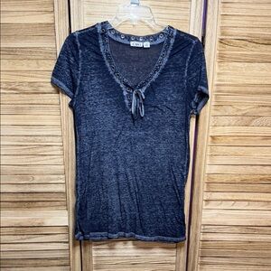 Cato Short Sleeve Tee with Eyelet Detail  Size M